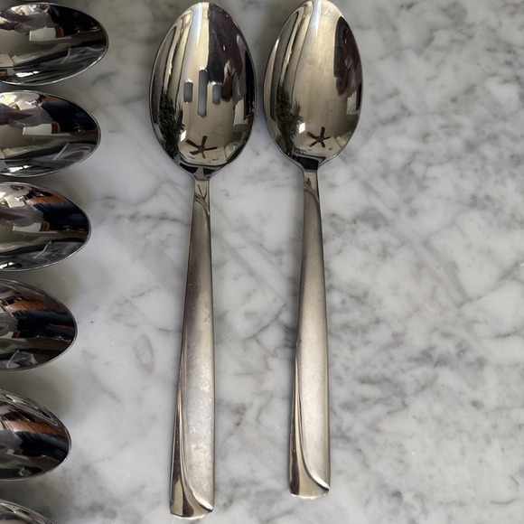 Oneida MADELINE Stainless ~ Lot of 41 Pieces ~ Glossy/ Frosted Flatware Serving